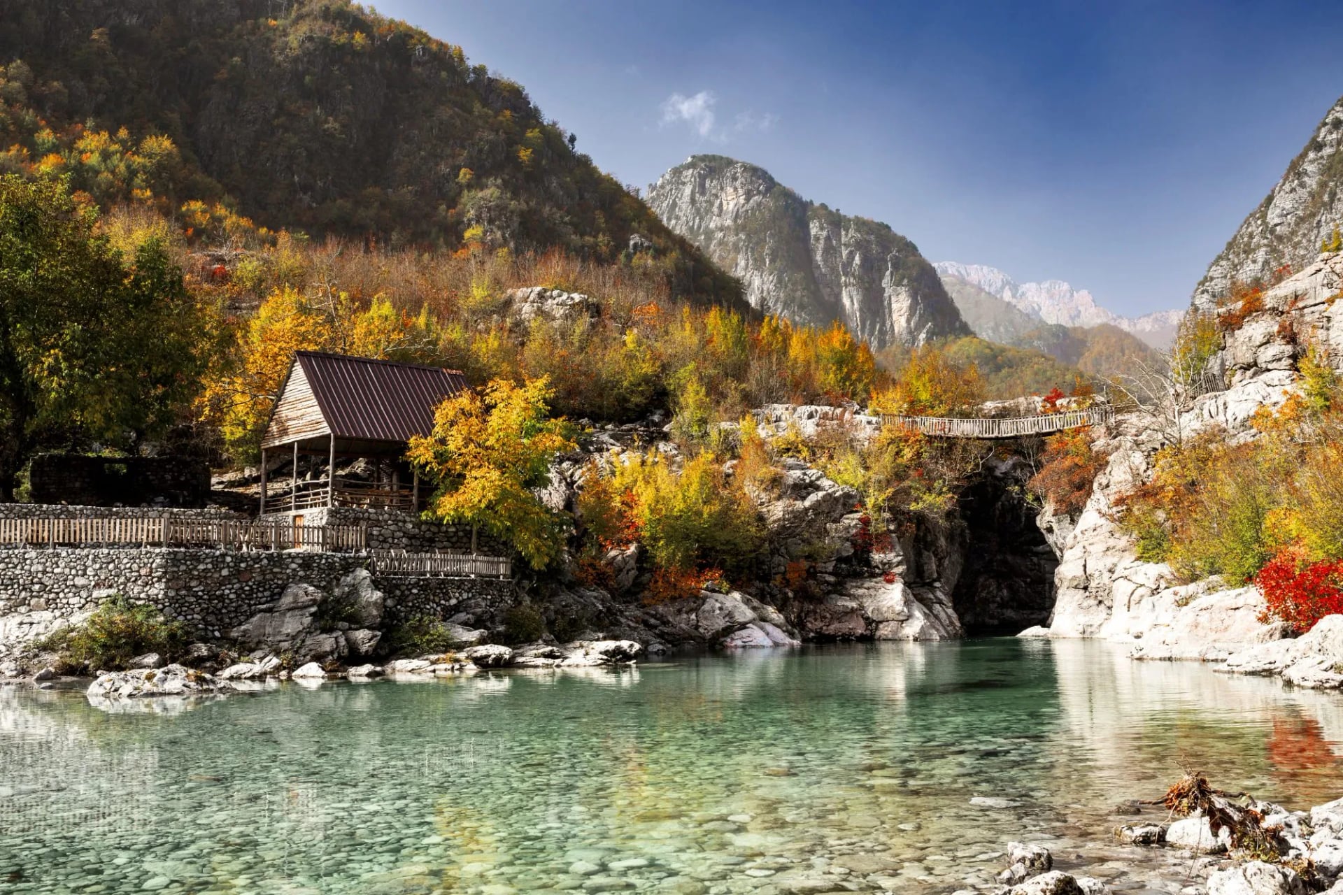 The clear water of the Theth river