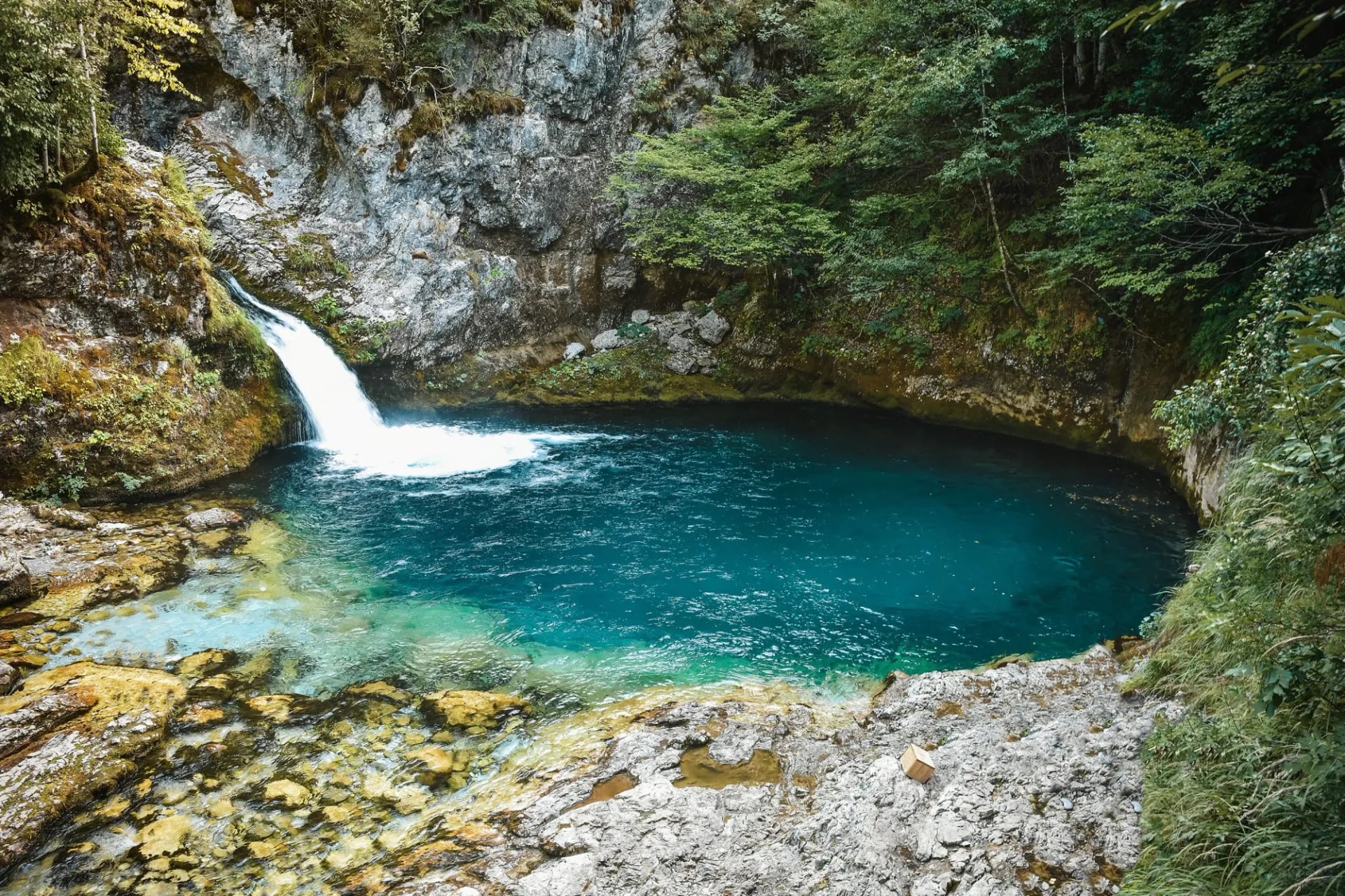 The Blue Eye of Theth in the hamlet of Kaprre