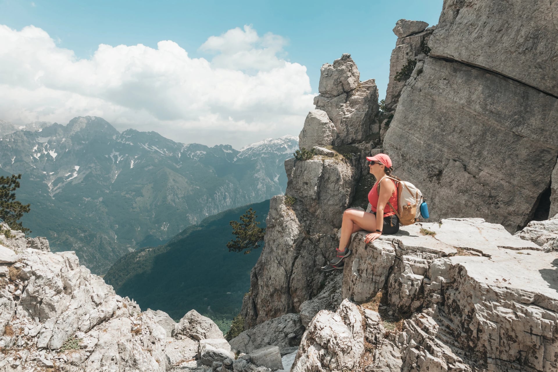 A hiker resting high in the Prokletije mountains