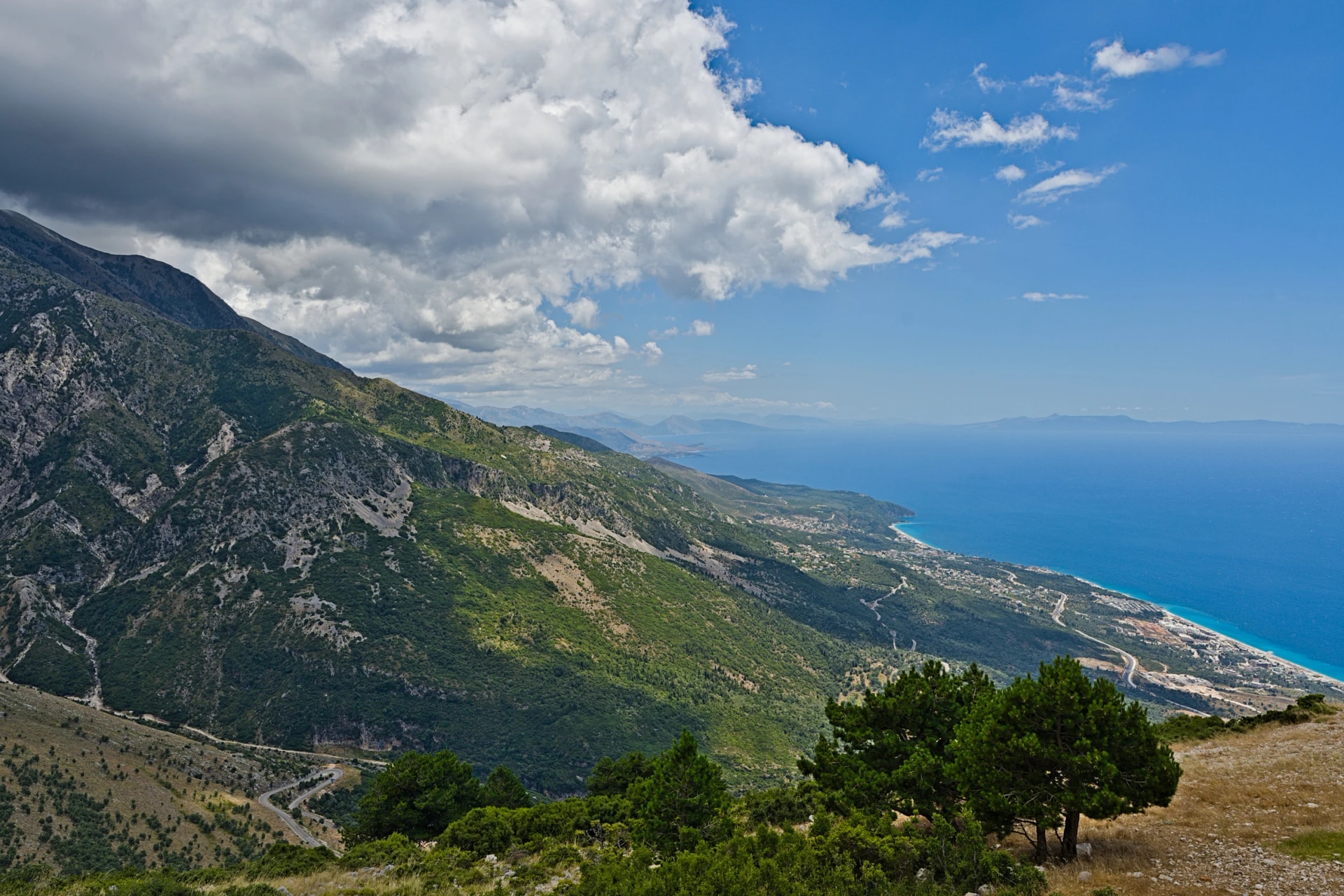View from the Llogara mountain pass on the southern part of Albania