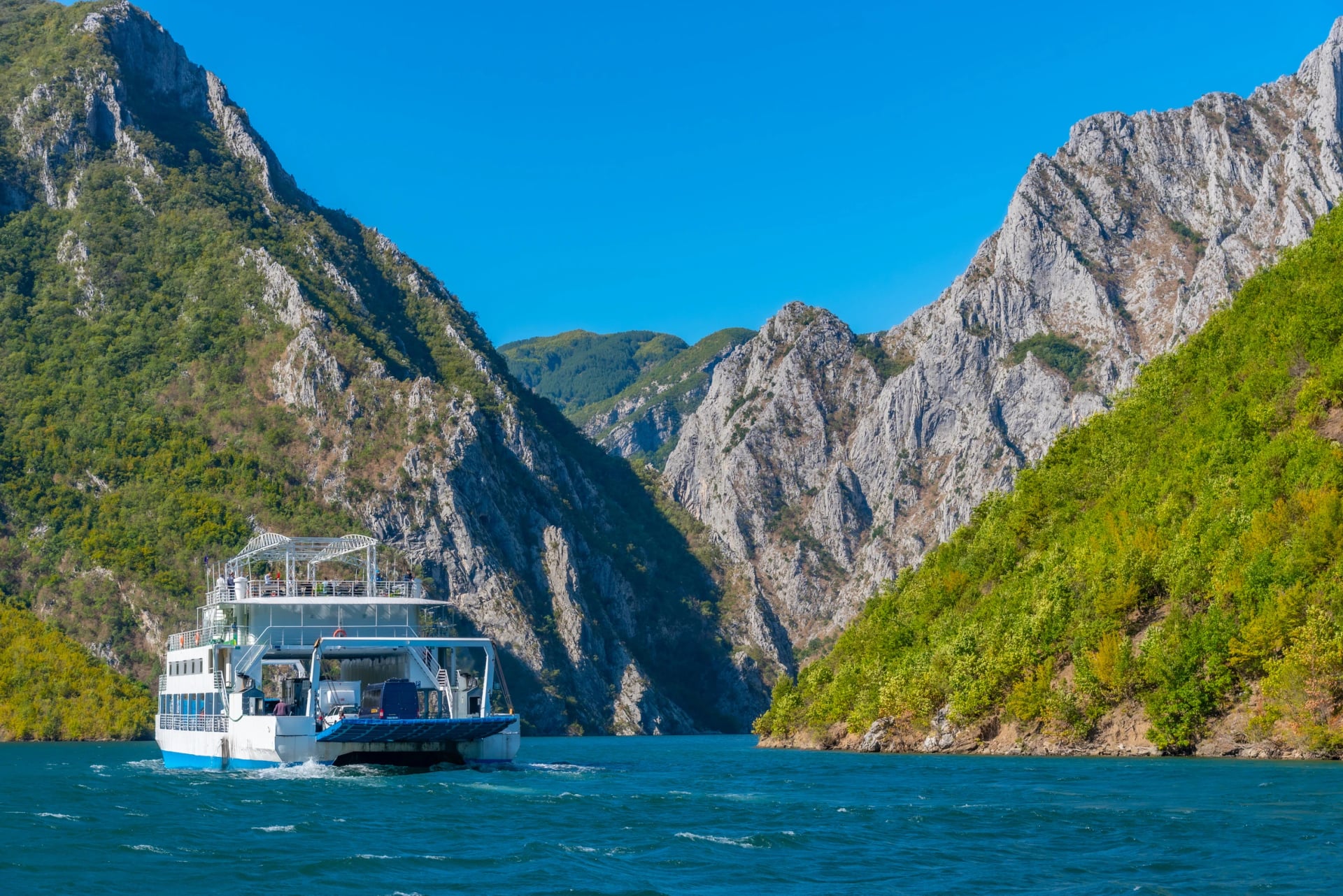 The car ferry on Lake Koman